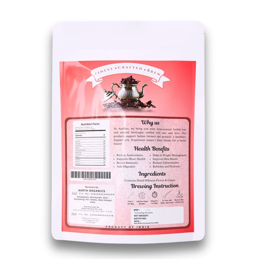 Hibiscus Apple Herbal Tea | Caffeine-Free Refreshing Fruit Blend Apple | 25 Tea Bags | Aarth Co.