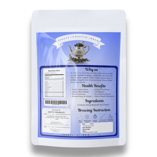 Ginger Blue Pea Herbal Tea | Reduces Belly Fat | 25 Tea Bags | Caffeine-Free | Aarth Co.