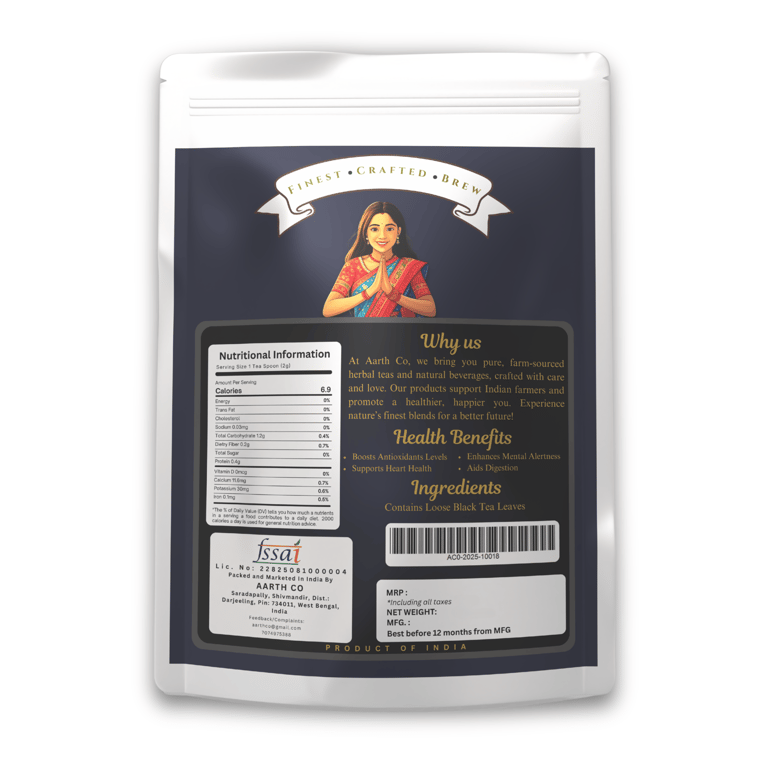 Premium Black Tea | Rich in Antioxidants |  A Sip of Darjeeling’s Magic | 100 gram pack | Aarth Co.